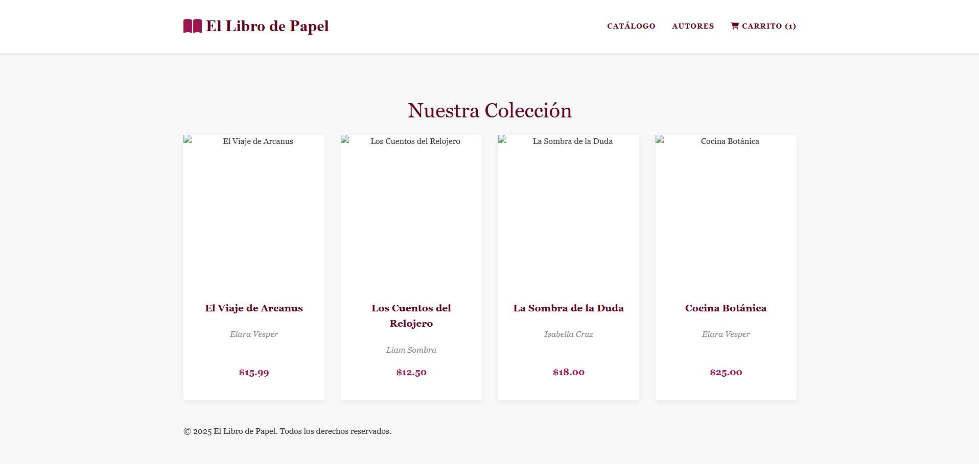 Plantilla Editorial o Librería Online