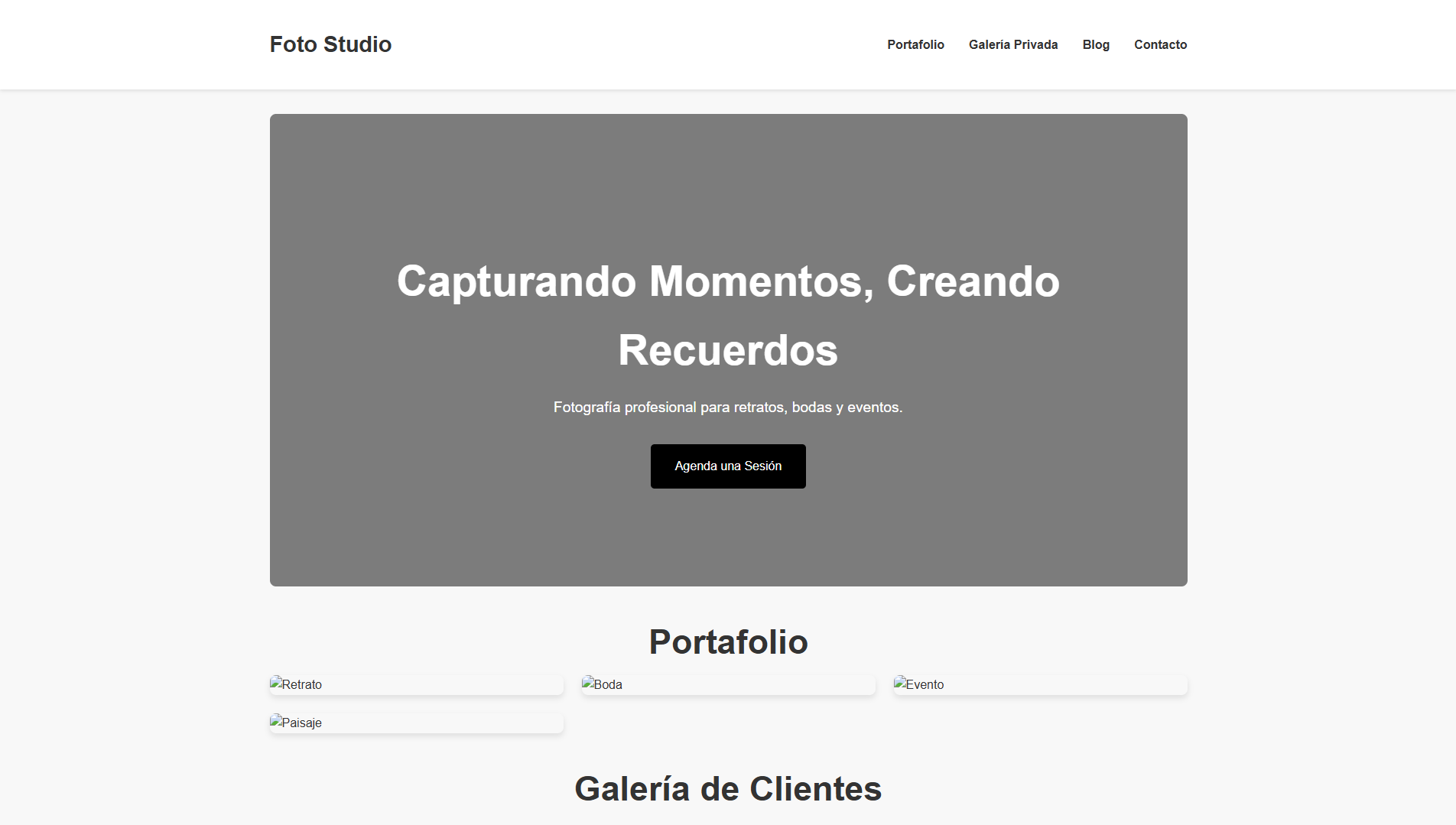 Plantilla Sitio de Fotógrafo Profesional