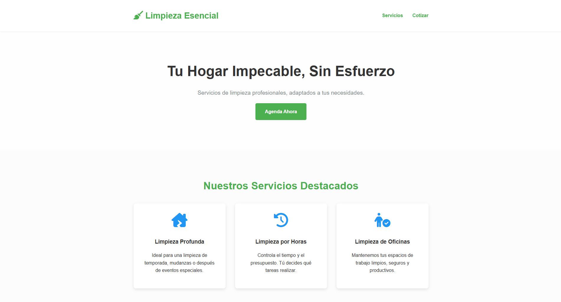 Plantilla Servicios de Limpieza a Domicilio