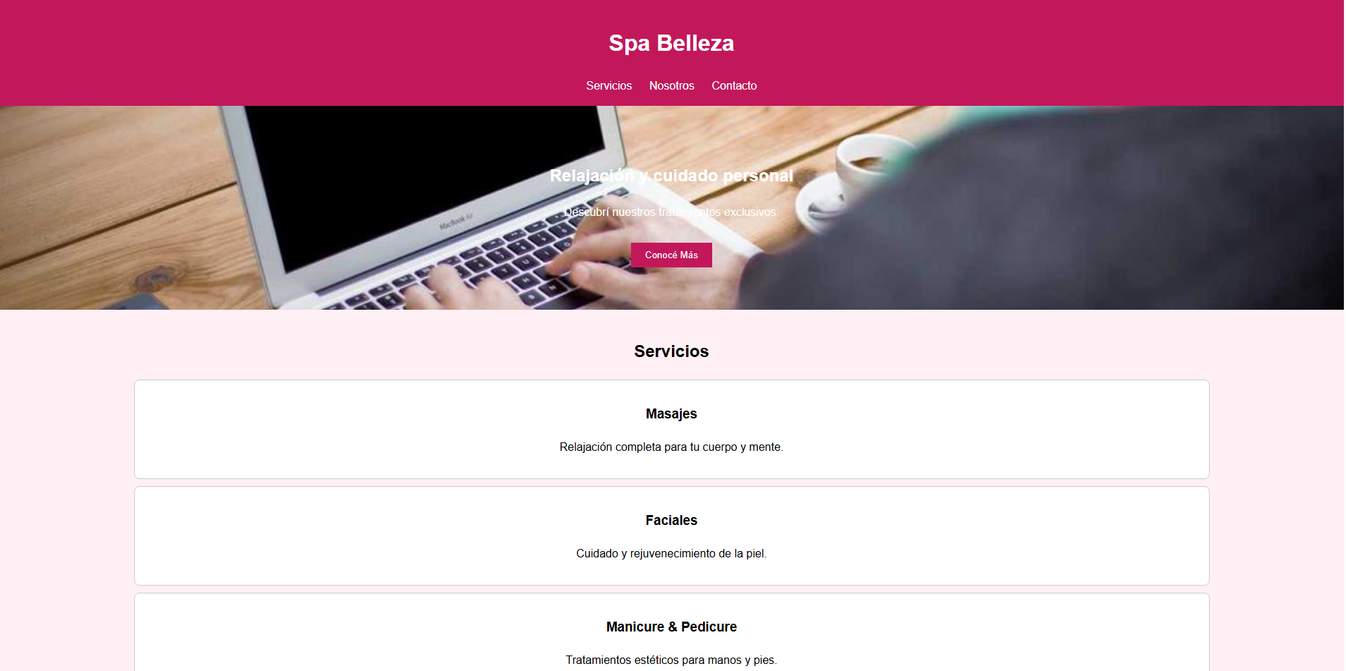 Plantilla Landing Spa Belleza