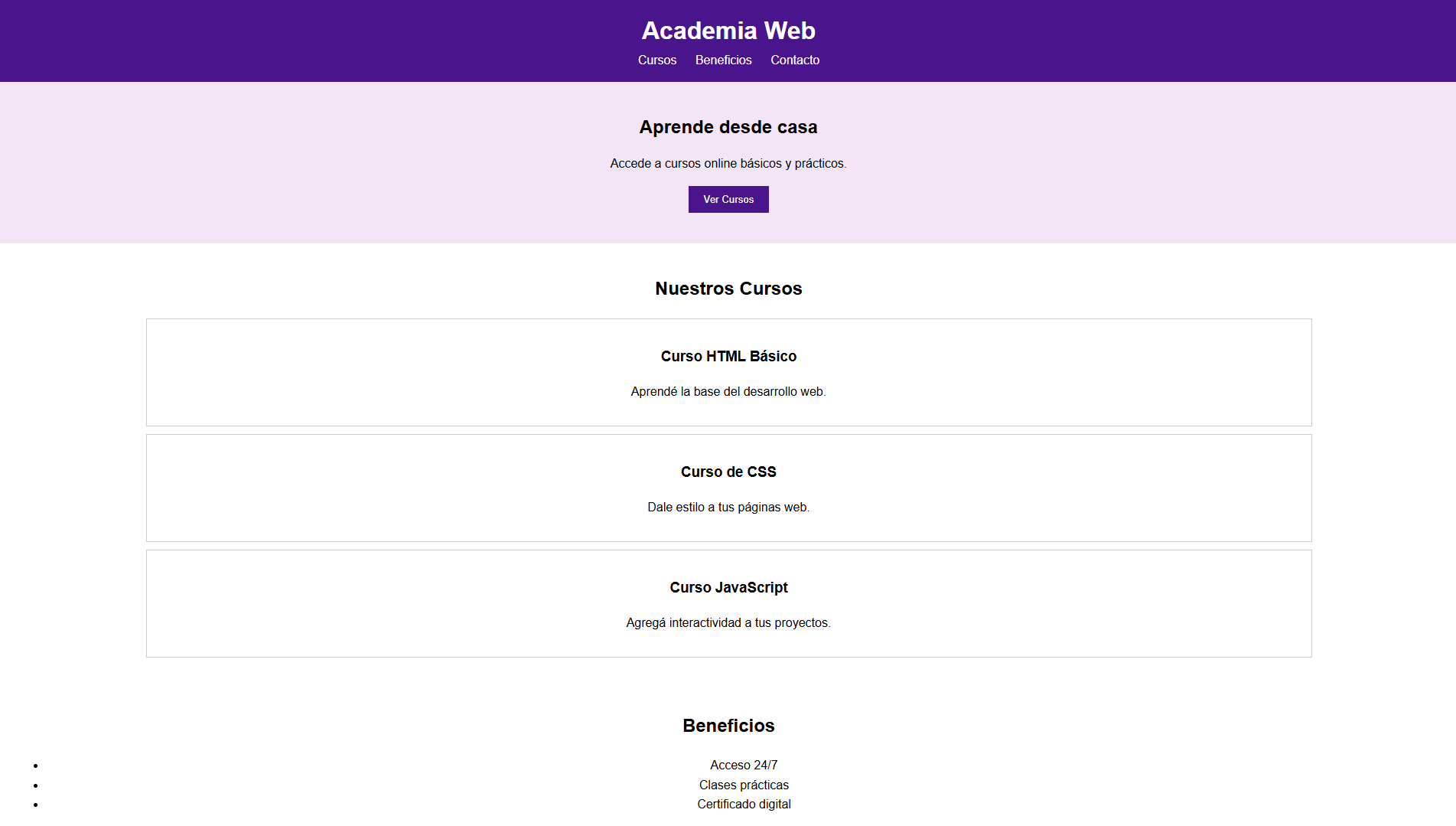 Plantilla Landing Cursos Online