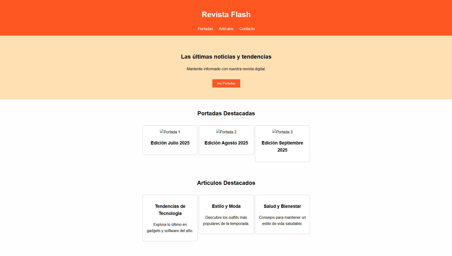 Plantilla Landing Revista