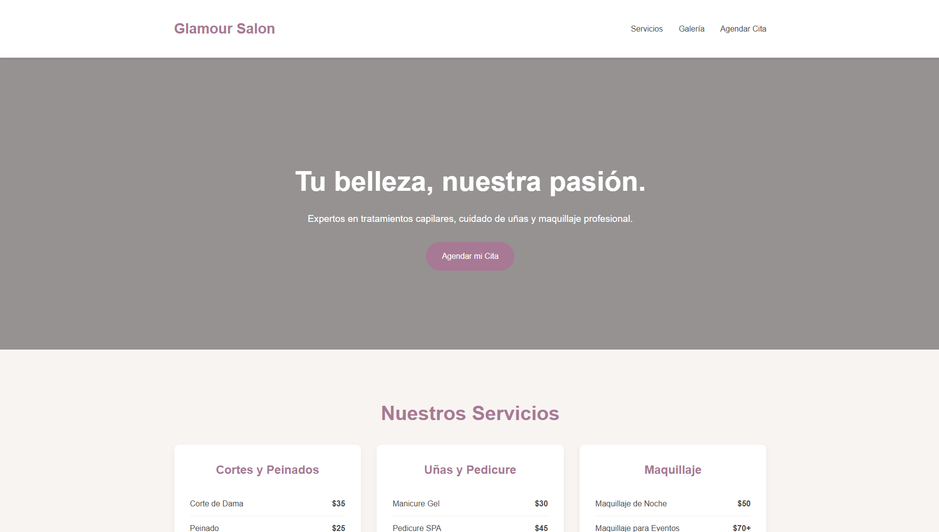 Plantilla Salón de Belleza con Agenda